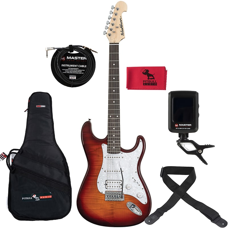 Washburn SDFSB Sonamaster Deluxe Guitar Sunburst, Bag Cable | Reverb