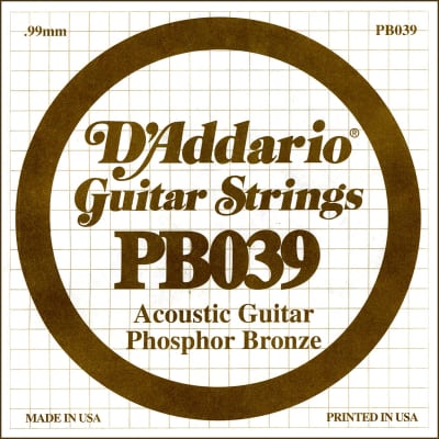 D'Addario .039 Acoustic Phosphor Bronze Single String image 2