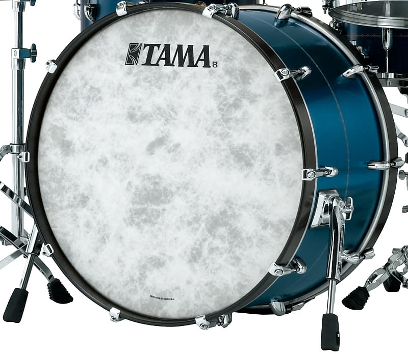 Tama TBB2414SN-SBM STAR Bubinga Bass Drum 24" x 14" - Satin Blue Metallic/Chrome HW/Drum Hoop Natural Matte/with Inlay (outside) image 1