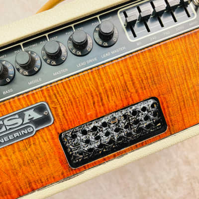 Mesa Boogie Mark III Simul-Class Guitar Amplifier Head Blue Stripe 1989 - Cream & Flame Maple image 3