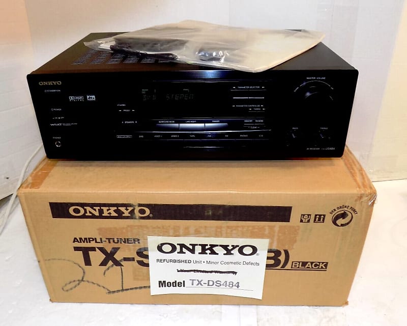 ONKYO TX-DS 484 A/V Surround Sound Stereo Receiver 5.1 Factory Refurbished  			