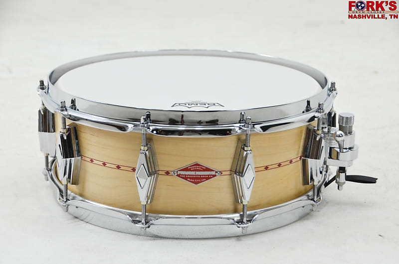 Craviotto Builders Choice Private Reserve 5.5x14 Maple w/ Red Inlay Snare Drum image 1