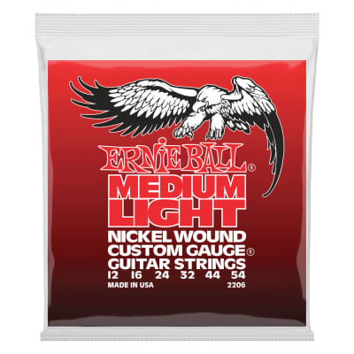 Ernie Ball Medium Light Nickel Wound with wound G Electric Guitar Strings, 12-54 Gauge for sale