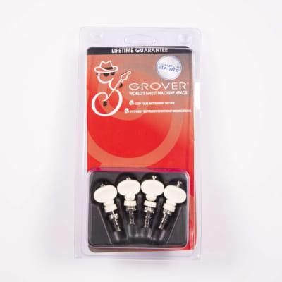 Genuine Grover Champion Ukulele Pegs White Buttons Set of 4 image 1