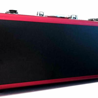 Harvester Red Brushed Aluminum FX Pedal Carrying Case holds 5 Mini FX Great Quality Built Tough image 3