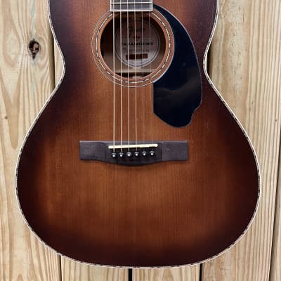 Fender Paramount PS-220E Parlor Acoustic Electric Guitar 2022 - Present - Aged Cognac Burst With Hard Shell Case FREE WRANGLER DENIM STRAP image 2