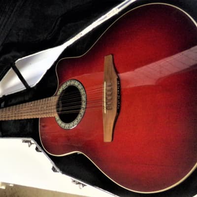Ovation  6751 Standard Balladeer/12 String Electric Acoustic Guitar Red Burst image 4
