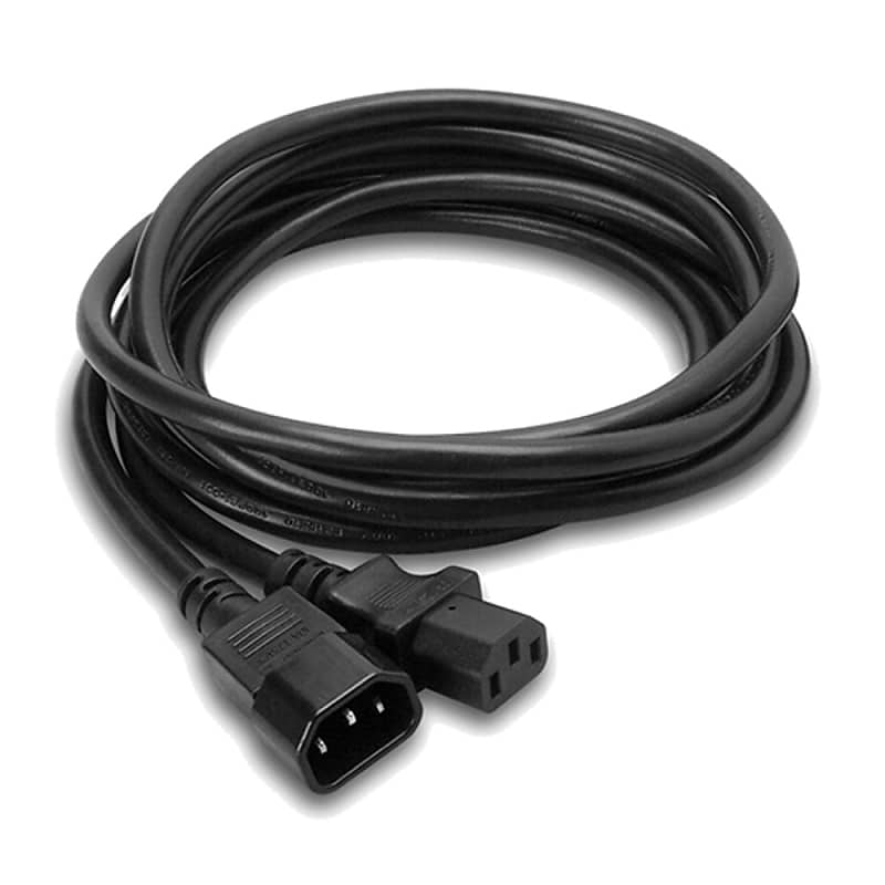 Hosa PWL-408 IEC C14 to IEC C13 Power Extension Cord, 8ft image 1