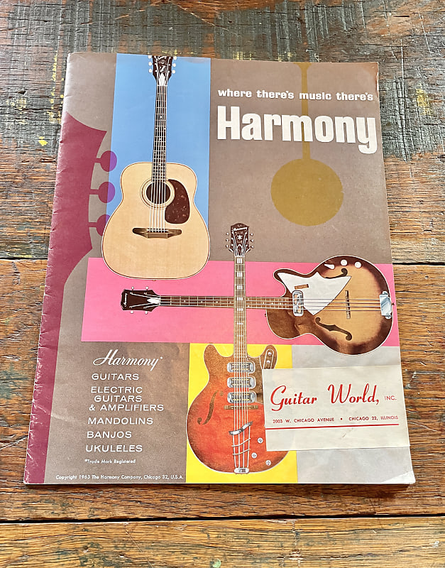1963 Harmony Guitar Full Color 19 Page Catalog Vintage1960's Reverb