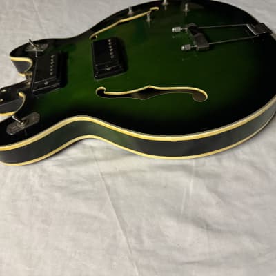 Aria Encore Matsomoku Hollow Body Electric Guitar Body Bigsby W/ Plate 1960s 1970s Green Fade image 7