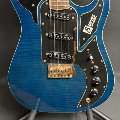 Burns London Marquee Shadow Electric Guitar Transparent Blue image 2