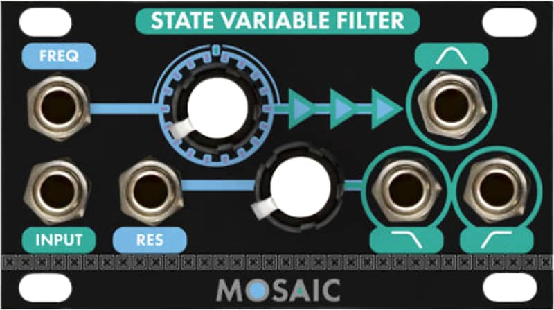 Mosaic SVF State Variable Filter Eurorack Synth Module, Black image 1
