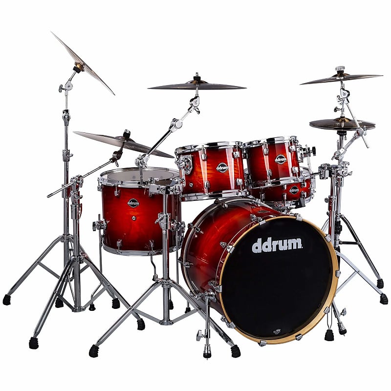 Dominion Birch 5pc Shell Pack w/ Ash Veneer- Red Burst | Reverb