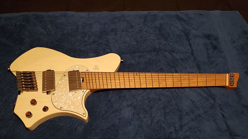 GOC Satya 7 String Headless Guitar Off-white | Reverb