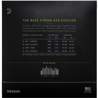 D'Addario NYXL Long Scale Bass Strings | Medium Bottom image 2