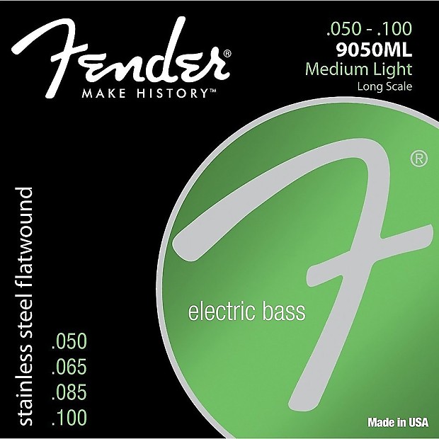 Fender 9050 Bass Strings, Stainless Steel Flatwound, 9050ML .050-.100 Gauges, (4) 2016 image 1