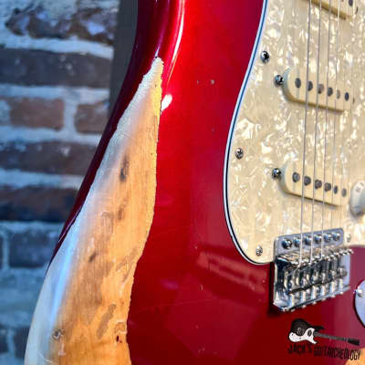 Fender Deluxe Roadhouse Stratocaster Electric Guitar w/ Relic (2015 - Candy Apple Red) image 14