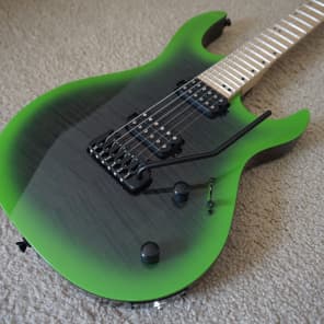 Kiesel  Aries Non-Beveled 6-string guitar Trans Black/Green Burst image 2