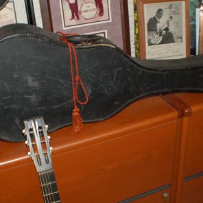 Video Demo 1935 Montgomery Wards Cowboy Guitar Hilly Billy Neck Reset Original Softshell Case and s image 14