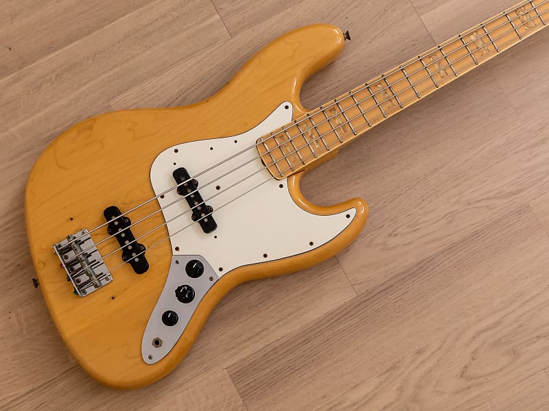 1970s Fernandes Burny Bass FJB Vintage Jazz Bass Guitar Natural
