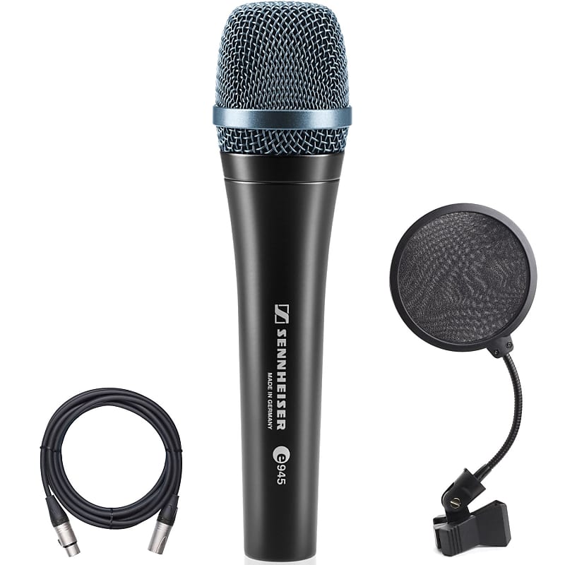 Sennheiser e945 Supercardioid Dynamic Handheld Microphone with 4-Inch Pop  Filter and XLR Mic Cable