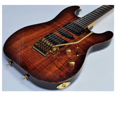 Schecter CET Koa Top USA Custom Shop Electric Guitar Tobacco Burst image 15