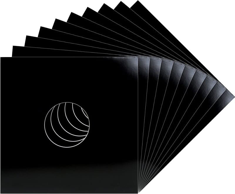 (25) 12JWBKHH 12&quot; Glossy Black Record Jackets with Hole LP Vinyl Jackets Covers  			