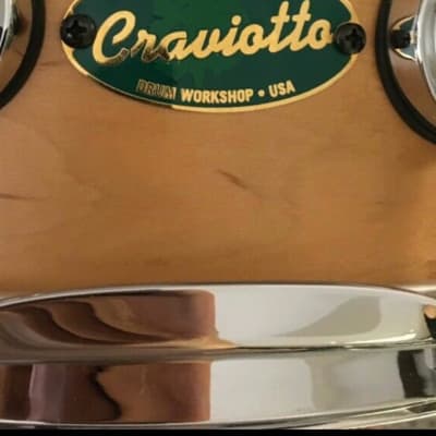 DW Craviotto Steam-Bent Maple 5x14 Snare Drum Solid 2003 Green Badge Signed image 2