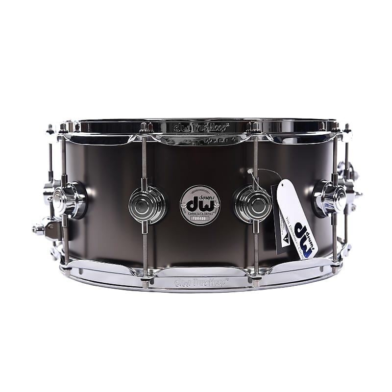DW Collector's Series Satin Black Over Brass 6.5x14" Snare Drum image 1