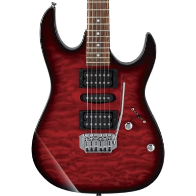 Ibanez GRX70QA-TRB Transparent Red Burst Electric Guitar for sale