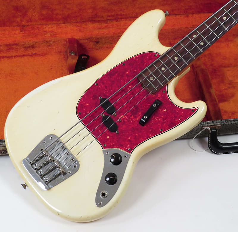 1966 Fender Mustang Bass - Olympic White - First Year Model with Original Case image 1