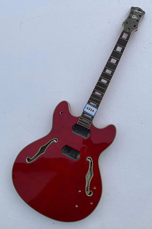 Luna Red Semi Hollow Jazz Guitar Body and Neck | Reverb