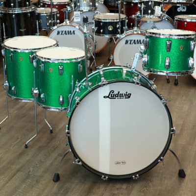 Ludwig Legacy Maple 4-PC Shell Pack 12/14/16/24 (Green Sparkle) image 1