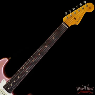 Fender Custom Shop 1959 Stratocaster AAA Rosewood Board Relic Faded Aged Burgundy Mist Metallic image 4