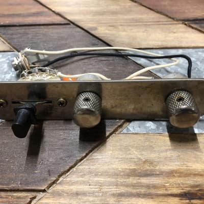 Real Life Relics Aged Nickel Esquire Telecaster® Eldred Mod Control Plate with Knobs (Pre-wired Harness) image 4