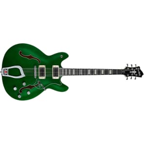Hagstrom VIKDLXCUS-EDG Viking Deluxe Limited Edition Semi-Hollow Emerald Green