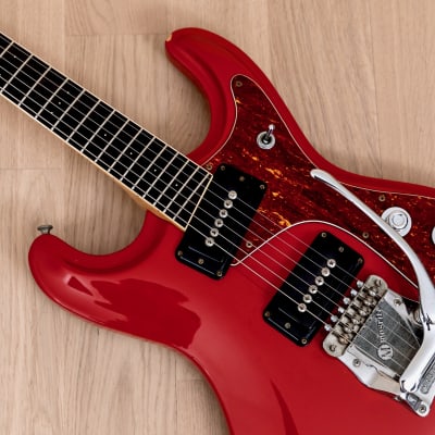 1970s Mosrite Ventures Model Vintage Guitar Strawberry Red w/ Case, Firstman Japan image 7