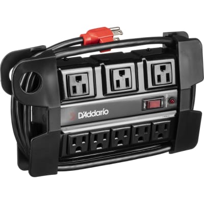 D'Addario PW-TGPB-01 Tour-Grade Power Base - 8-Outlet Surge Protector w/ 6' Cable image 2