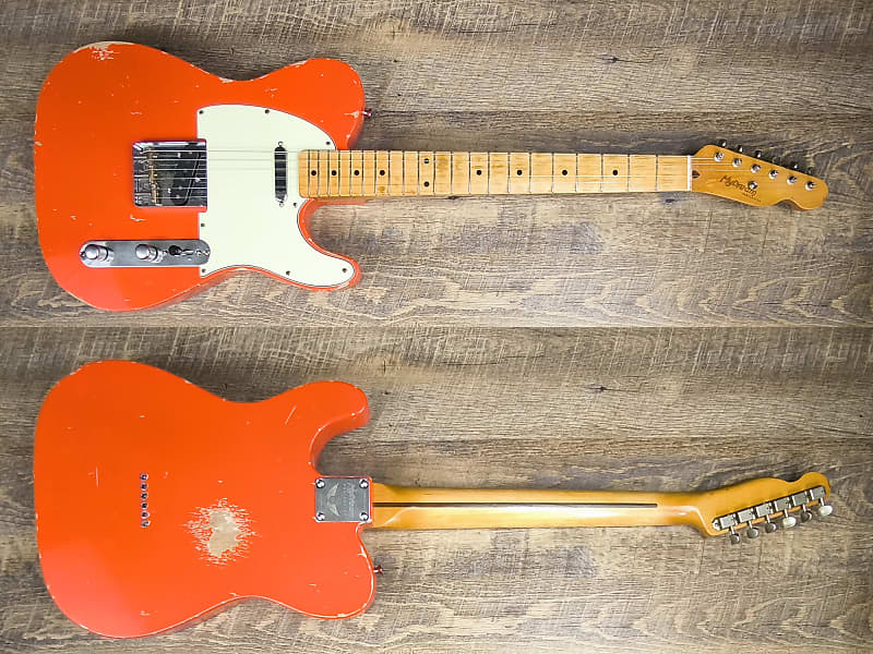 MyDream Partcaster Custom Built - Fiesta Red Relic'Art Bare Knuckles image 1