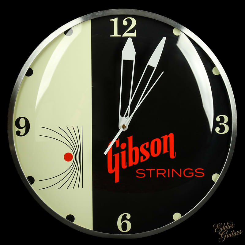 Gibson Vintage Lighted Wall Clock Strings Reverb