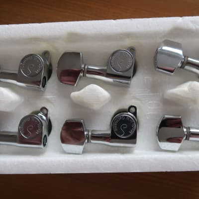 Schaller Vintage Chrome Tuners 6L, Made in West-Germany (Brand New) image 5