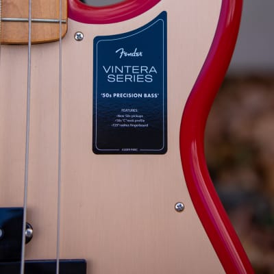 Fender Vintera '50s Precision Bass - Dakota Red - Maple Fingerboard w/ Gig Bag image 3
