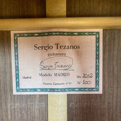 2012 Sergio Tezanos, Modelo Madrid, German Spruce/Indian, Fan Braced image 5