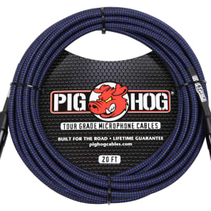 Pig Hog PHM20BBL Woven XLR Mic Cable - 20'
