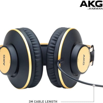 AKG Pro Audio K92 Over-Ear Closed-Back Studio Headphones Black/Gold image 4