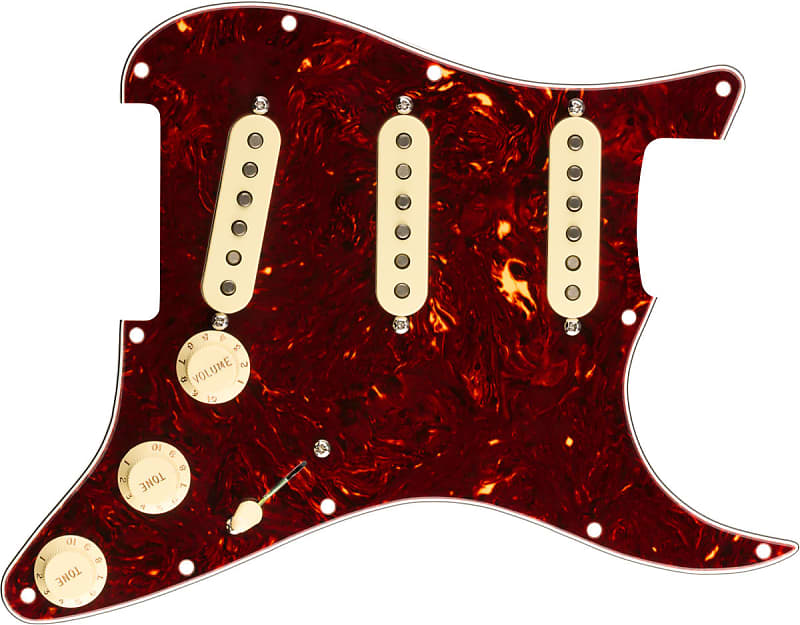 Fender Pre-Wired Strat Pickguard, Original 57/'62 SSS, Tortoise Shell 11 Hole PG image 1