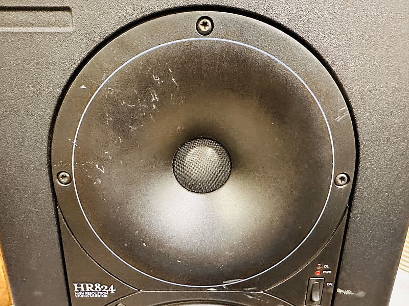 Mackie HR824 Mk1 Vintage - Made in USA Studio Monitor - Torn Dust Dome -  WORKS