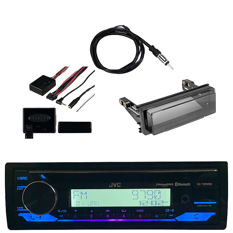 JVC Marine Radio Bluetooth Bundle with Dash Kit Cover Handle Reverb