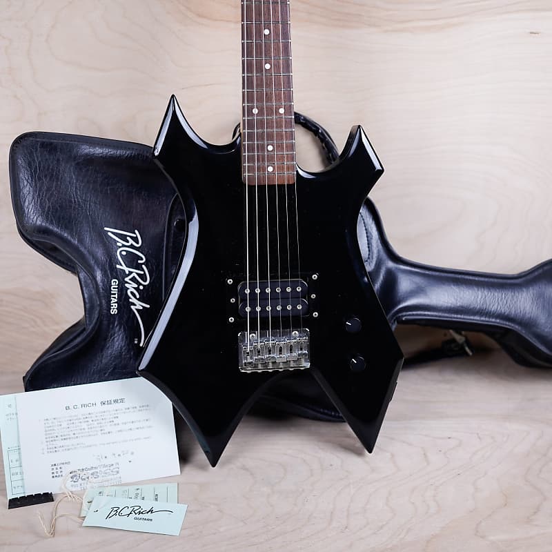 B.C. Rich Warlock WG-035 Mini Guitar 1990's Black Made in Japan MIJ w/ Bag image 1