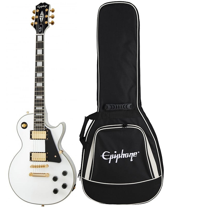 EPIPHONE LES PAUL CUSTOM ALPINE WHITE GITARA ELEKTRYCZNA Z POKROWCEM image 1